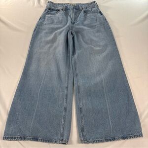 Abercrombie & Fitch The Wide Leg Jeans Women’s 28 6 Short Light Blue High Rise